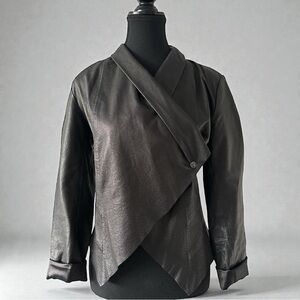 BBDakota Black Asymmetrical Leather Jacket – Size S, Flattering Fit